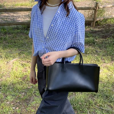 fake leather oblong bag