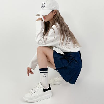 Lロゴエンボロイダードソックス