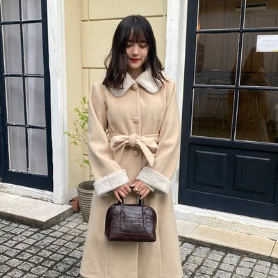 mellow's ファー付きロングコート