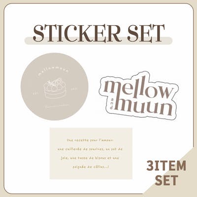 【 muun seoul カフェコラボ 】ステッカー3点SET