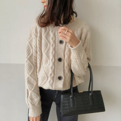 cable knit cardigan