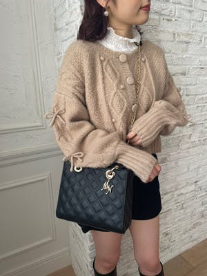 mellow's 2way袖リボンニット（カーディガン）