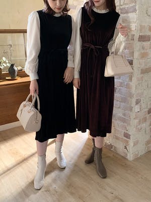 フレンチベロアワンピース