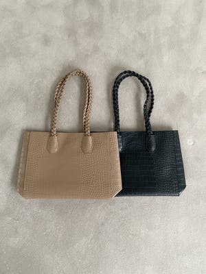 ポーチ付きクロコ柄A4トートバッグ