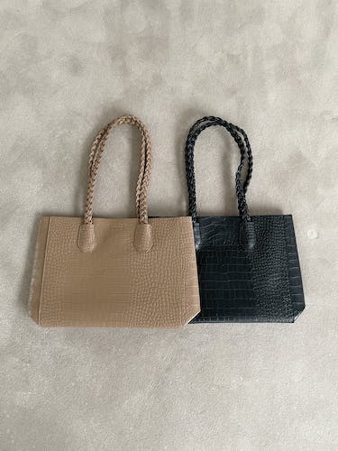 ポーチ付きクロコ柄A4トートバッグ