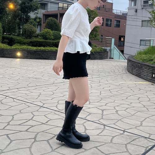フラットロングブーツ